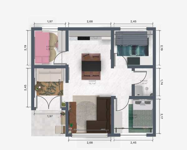 desain rumah 8x8