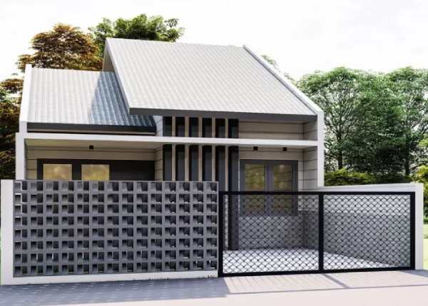 Pagar Minimalis dengan Desain Geometris