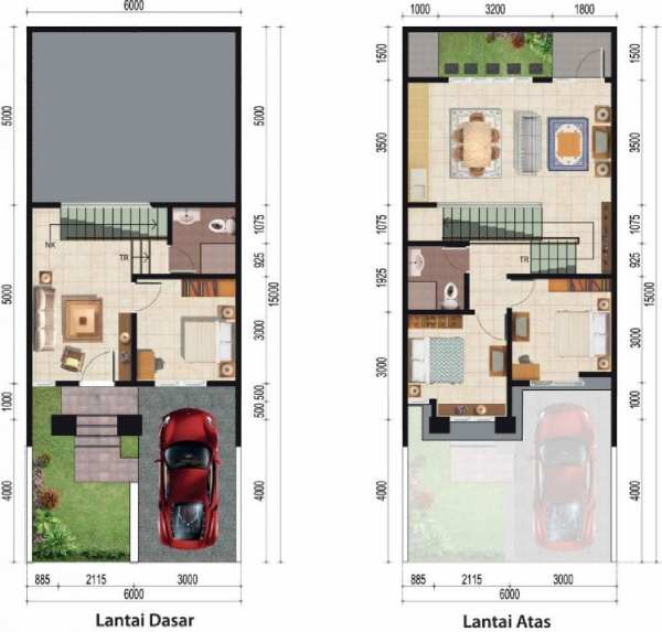 Denah Rumah Minimalis 2 Lantai