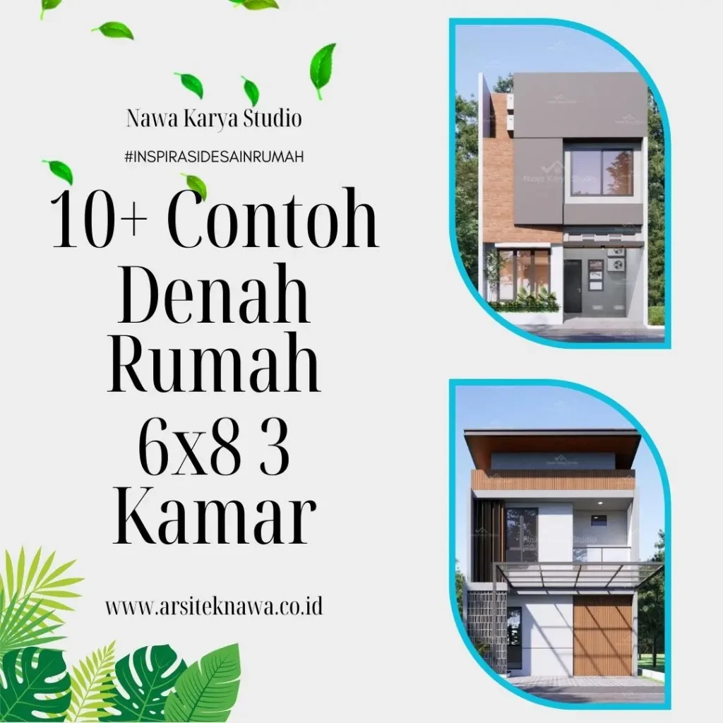 10+ Contoh Denah Rumah 6x8 3 Kamar Minimalis